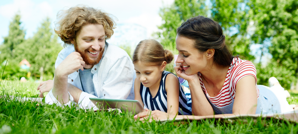 family enjoying mosquito free outdoors